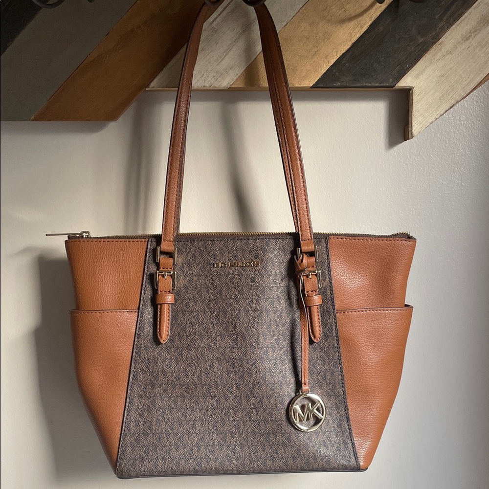 Michael Kors Brown and Tan Signature Tote